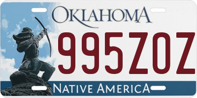 OK license plate 995ZOZ