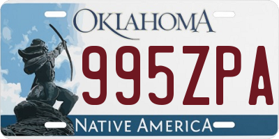 OK license plate 995ZPA