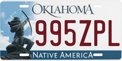 OK license plate 995ZPL