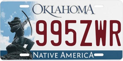 OK license plate 995ZWR