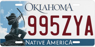 OK license plate 995ZYA