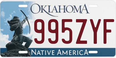 OK license plate 995ZYF