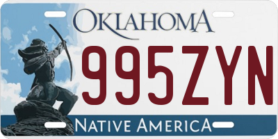 OK license plate 995ZYN