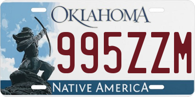 OK license plate 995ZZM