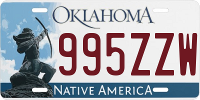 OK license plate 995ZZW