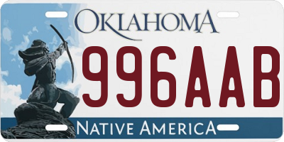 OK license plate 996AAB