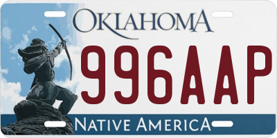 OK license plate 996AAP
