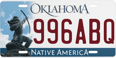 OK license plate 996ABQ