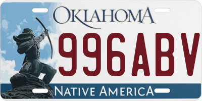 OK license plate 996ABV