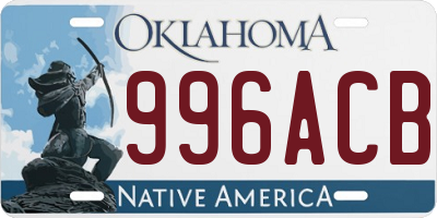 OK license plate 996ACB