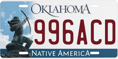 OK license plate 996ACD