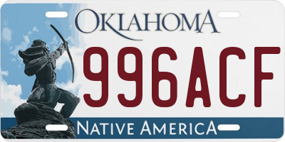 OK license plate 996ACF