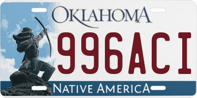 OK license plate 996ACI