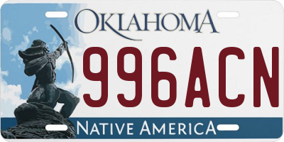 OK license plate 996ACN