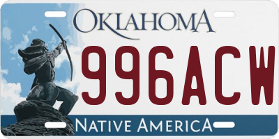 OK license plate 996ACW