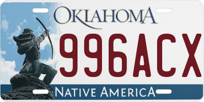 OK license plate 996ACX