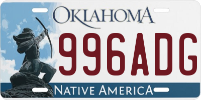 OK license plate 996ADG