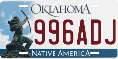 OK license plate 996ADJ