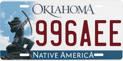 OK license plate 996AEE