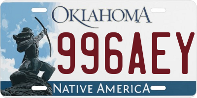 OK license plate 996AEY