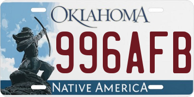 OK license plate 996AFB