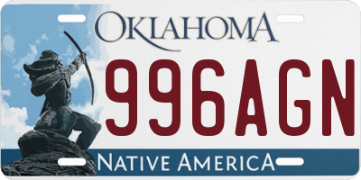 OK license plate 996AGN