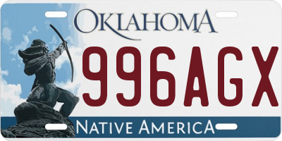 OK license plate 996AGX