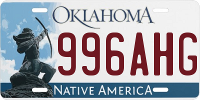 OK license plate 996AHG