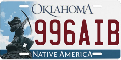 OK license plate 996AIB
