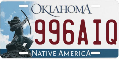 OK license plate 996AIQ