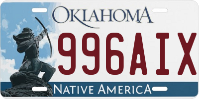 OK license plate 996AIX