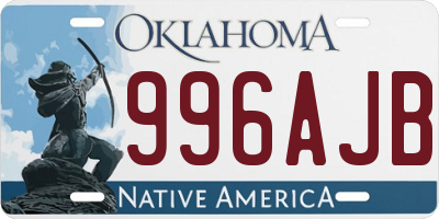 OK license plate 996AJB