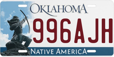 OK license plate 996AJH