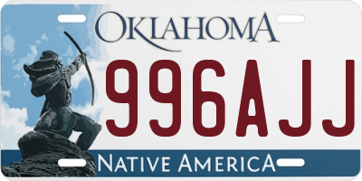 OK license plate 996AJJ