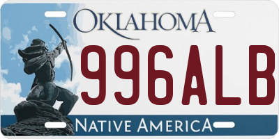 OK license plate 996ALB