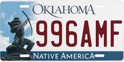 OK license plate 996AMF