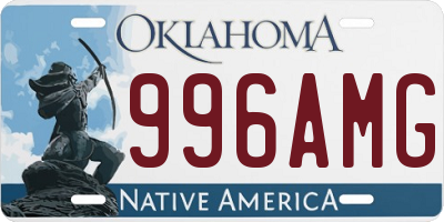 OK license plate 996AMG