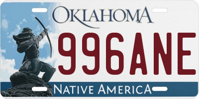 OK license plate 996ANE