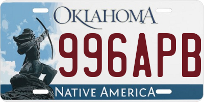 OK license plate 996APB
