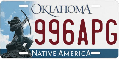 OK license plate 996APG