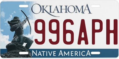 OK license plate 996APH