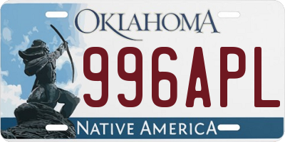 OK license plate 996APL