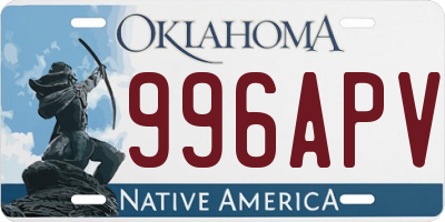 OK license plate 996APV
