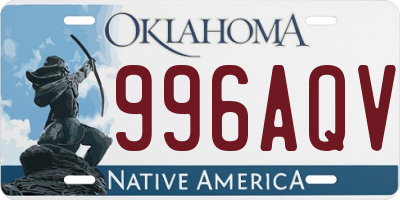 OK license plate 996AQV