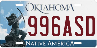 OK license plate 996ASD