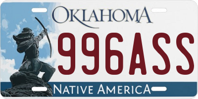 OK license plate 996ASS