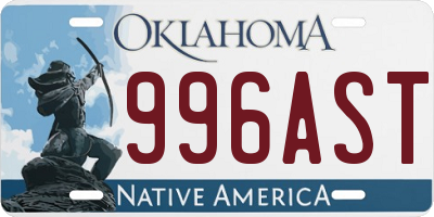 OK license plate 996AST