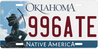 OK license plate 996ATE