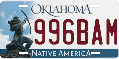 OK license plate 996BAM