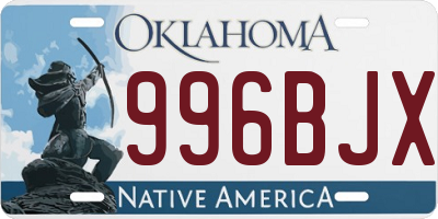 OK license plate 996BJX